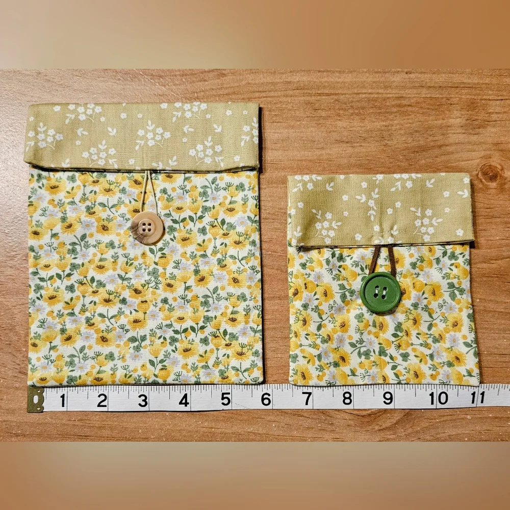 Floral Purse Pouch Set - Yellow and Green - Picture 3 of 6
